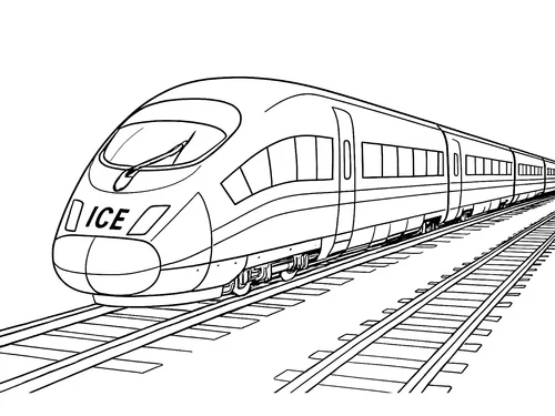 Thumbnail Ausmalbild ICE Vorderansicht