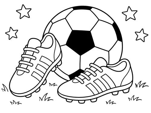 Thumbnail Ausmalbild Sport Fussball Fussballschuhe