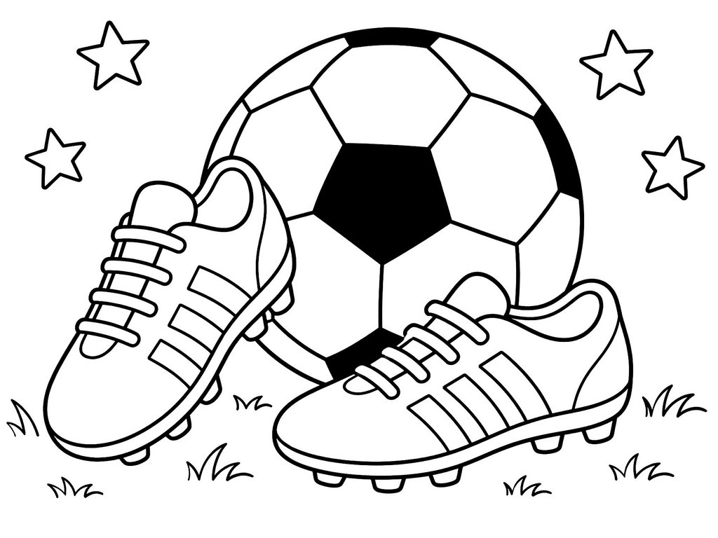 Ausmalbild Sport Fussball Fussballschuhe