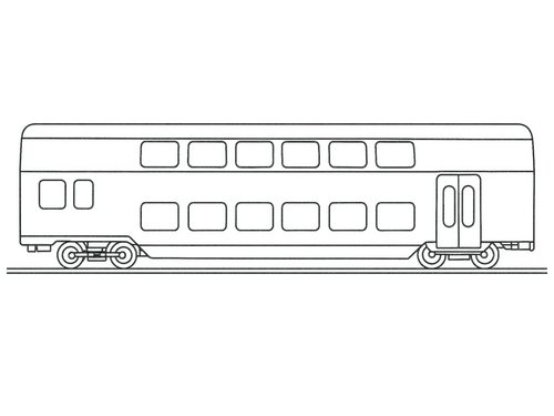 Thumbnail Ausmalbild Doppelstockwagen