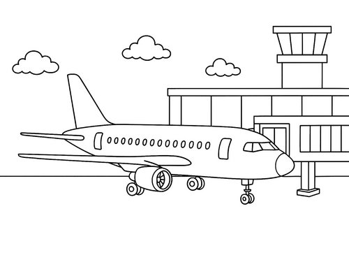 Thumbnail Ausmalbild Flugzeug Gateway
