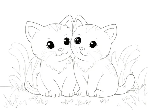 Thumbnail Ausmalbilder süße Katzen