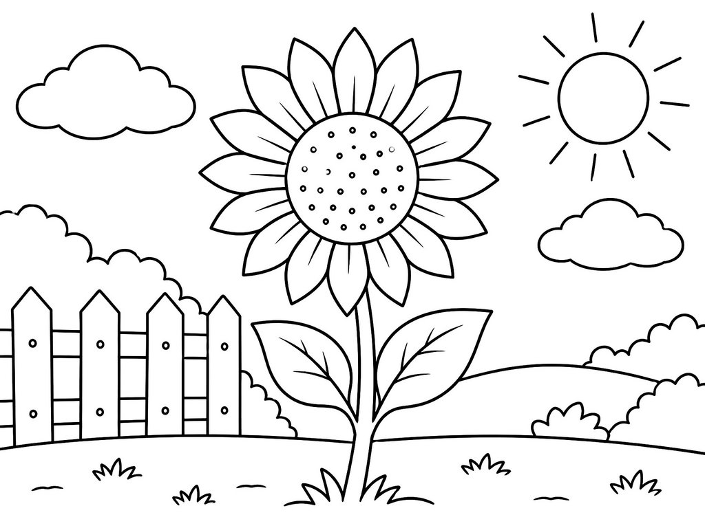Ausmalbild Blumen Sonnenblume