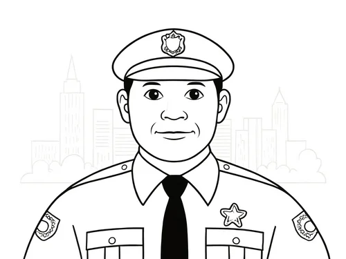 Thumbnail Ausmalbild Polizist