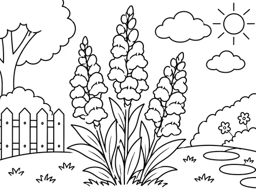 Thumbnail Ausmalbild Blumen Löwenmäulchen