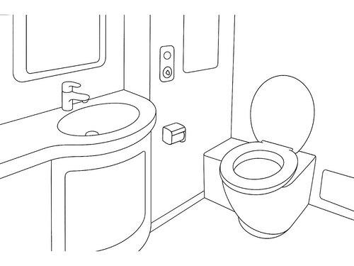 Thumbnail Ausmalbild ICE Toilette