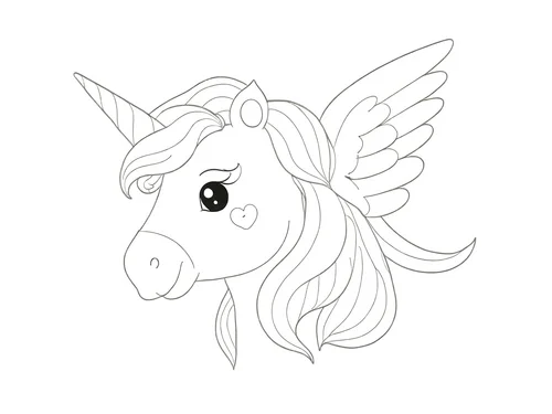 Thumbnail ausmalbild einhorn flügel