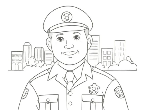 Thumbnail Malvorlage Polizist