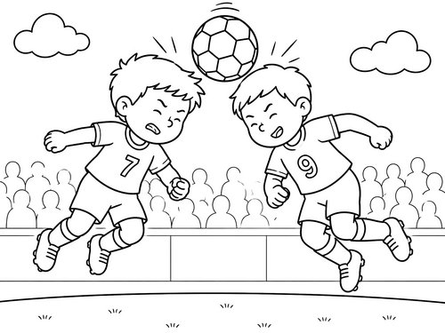 Thumbnail Ausmalbild Sport Fussball Kopfball