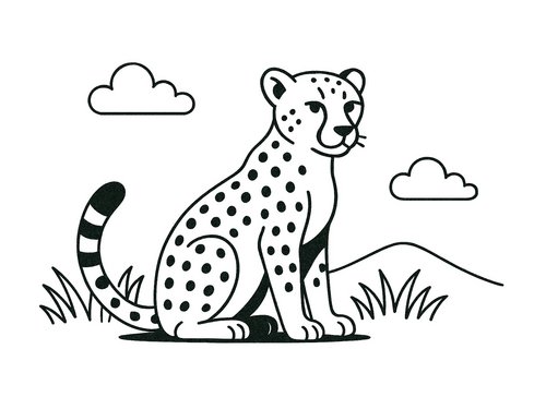 Thumbnail Ausmalbild kleiner Gepard