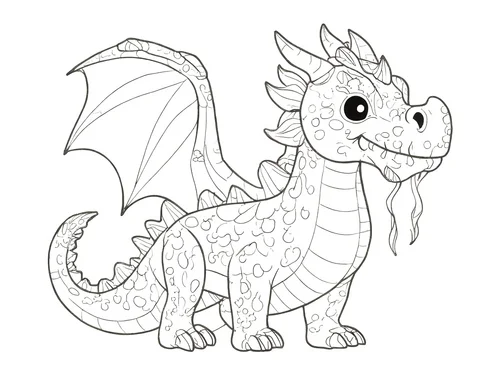 Thumbnail Drachen Malvorlage zum Ausdrucken