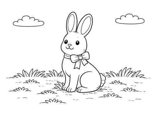 Thumbnail Ausmalbild Ostern einfacher Osterhase