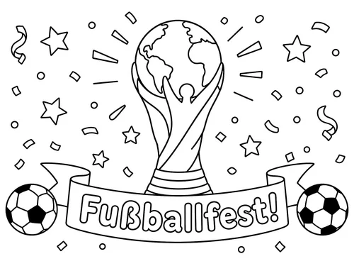 Thumbnail Ausmalbild Sport Fussball Pokal