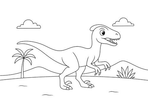 Thumbnail Ausmalbild Velociraptor