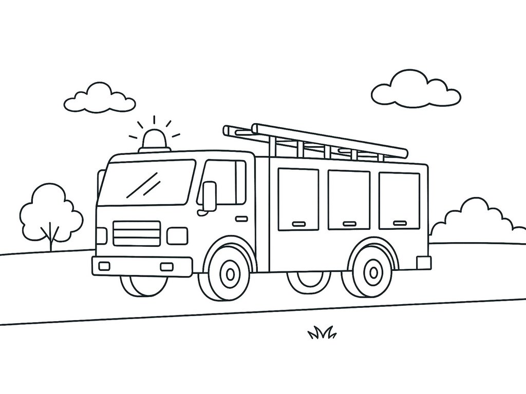 Ausmalbild Feuerwehrauto