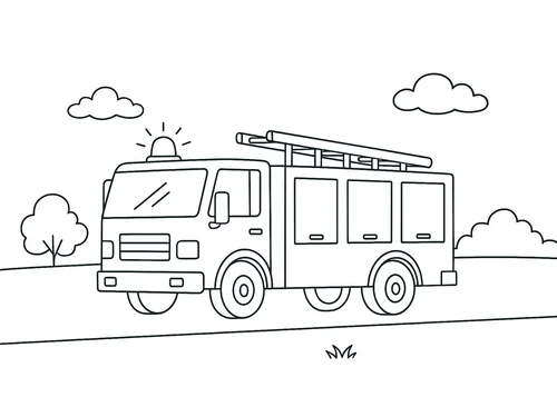 Thumbnail Ausmalbild Feuerwehrauto