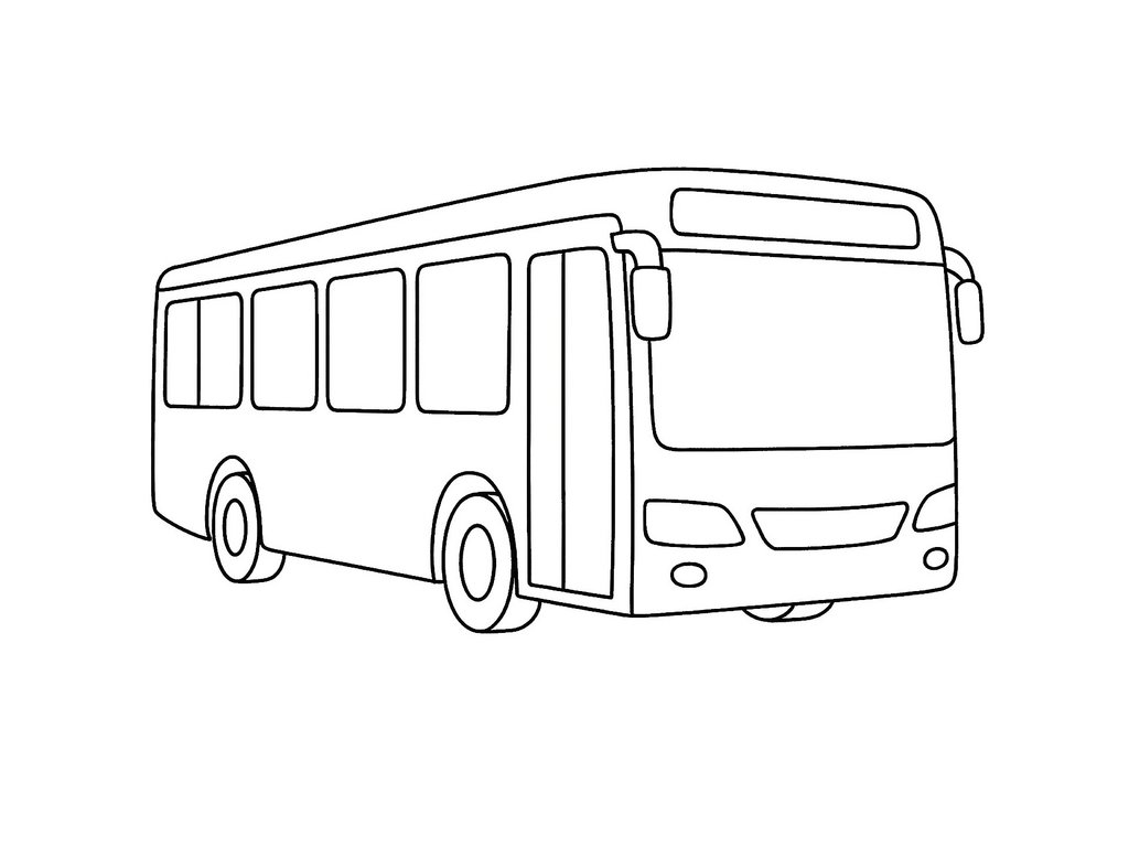 Ausmalbild Bus einfach