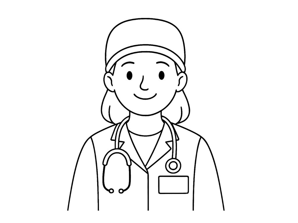 Ausmalbild Ärztin