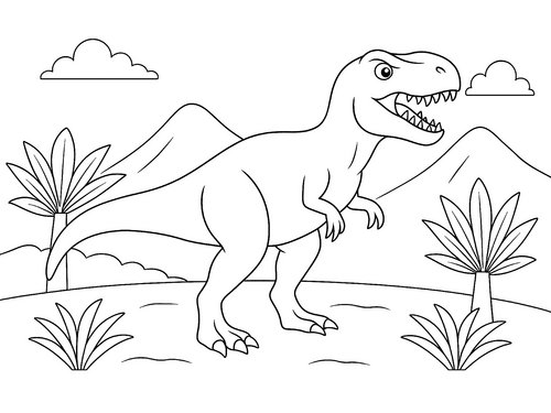 Thumbnail Ausmalbild Tyrannosaurus Rex
