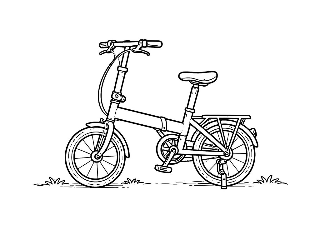 Ausmalbild Fahrrad Klapprad