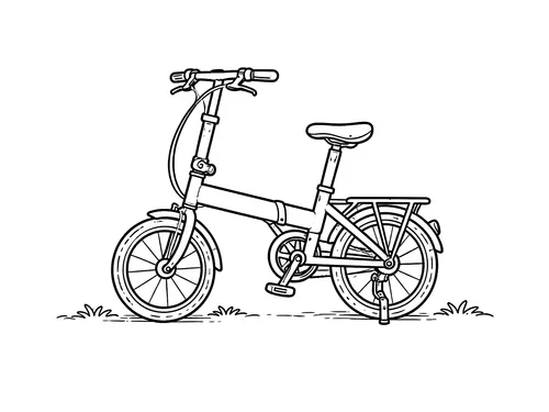 Thumbnail Ausmalbild Fahrrad Klapprad