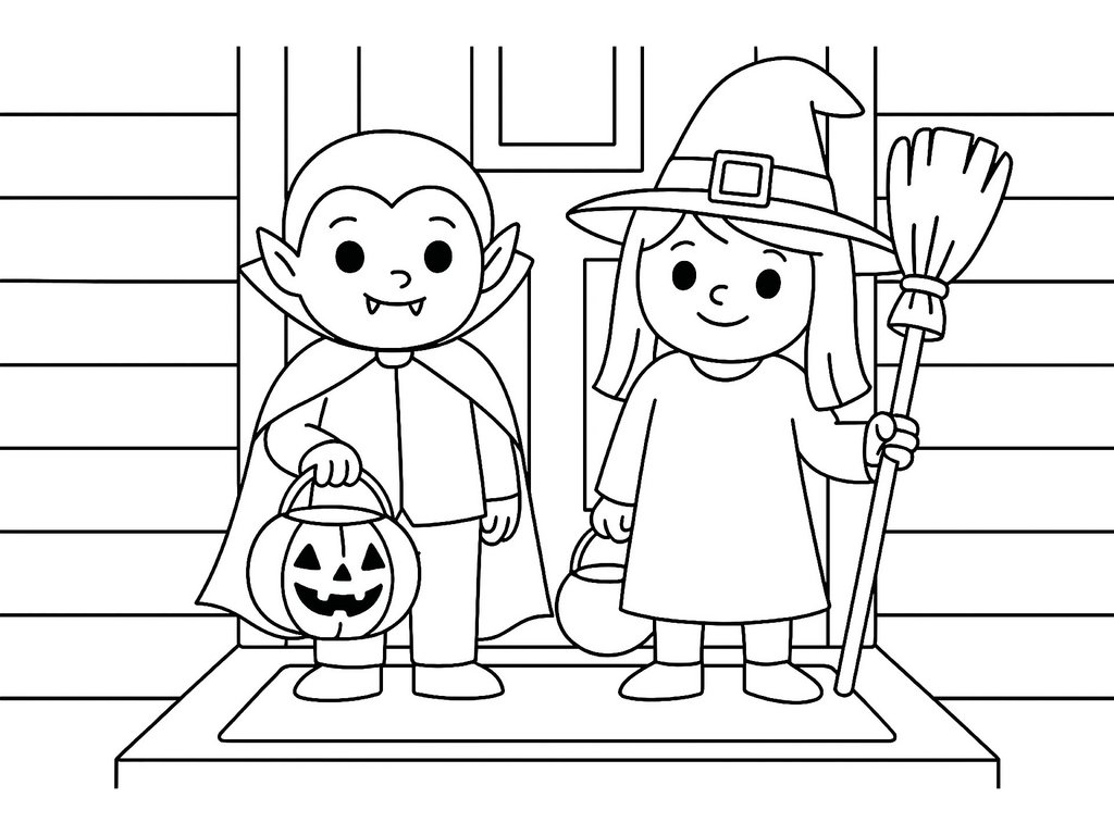 Ausmalbild Halloween Kinder