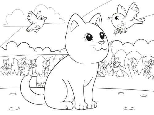 Thumbnail Ausmalbilder Katzen zum Ausdrucken