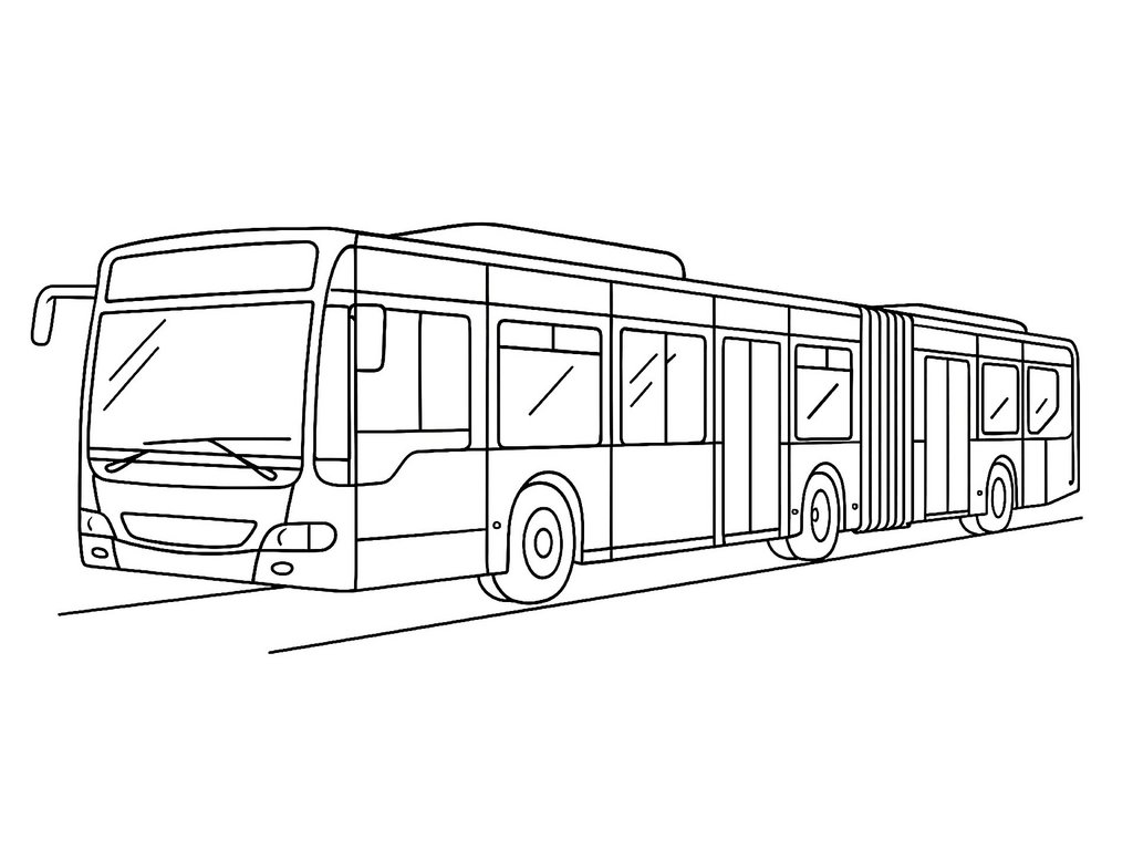 Ausmalbild Niederflur-Gelenkbus