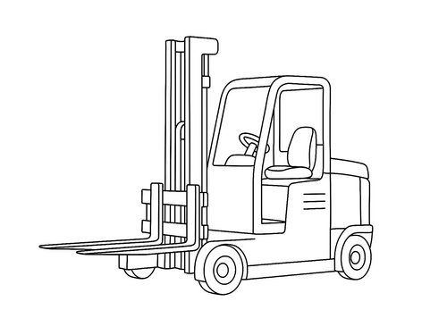 Thumbnail Ausmalbild Gabelstapler Querläufer-Schubmaststapler