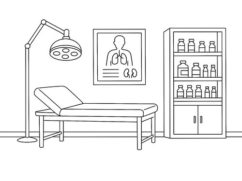 Thumbnail Ausmalbild Behandlungszimmer
