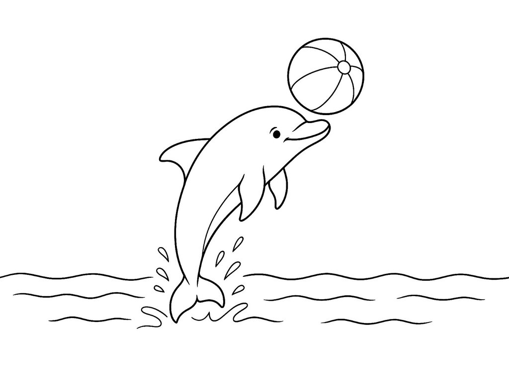 Ausmalbild Defin und Ball