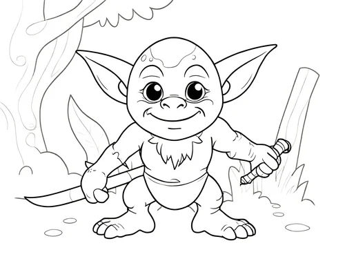 Thumbnail Ausmalbild Goblin