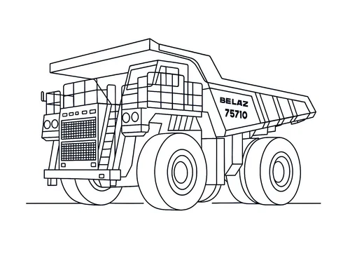 Thumbnail Ausmalbild Kipplaster BelAZ-75710
