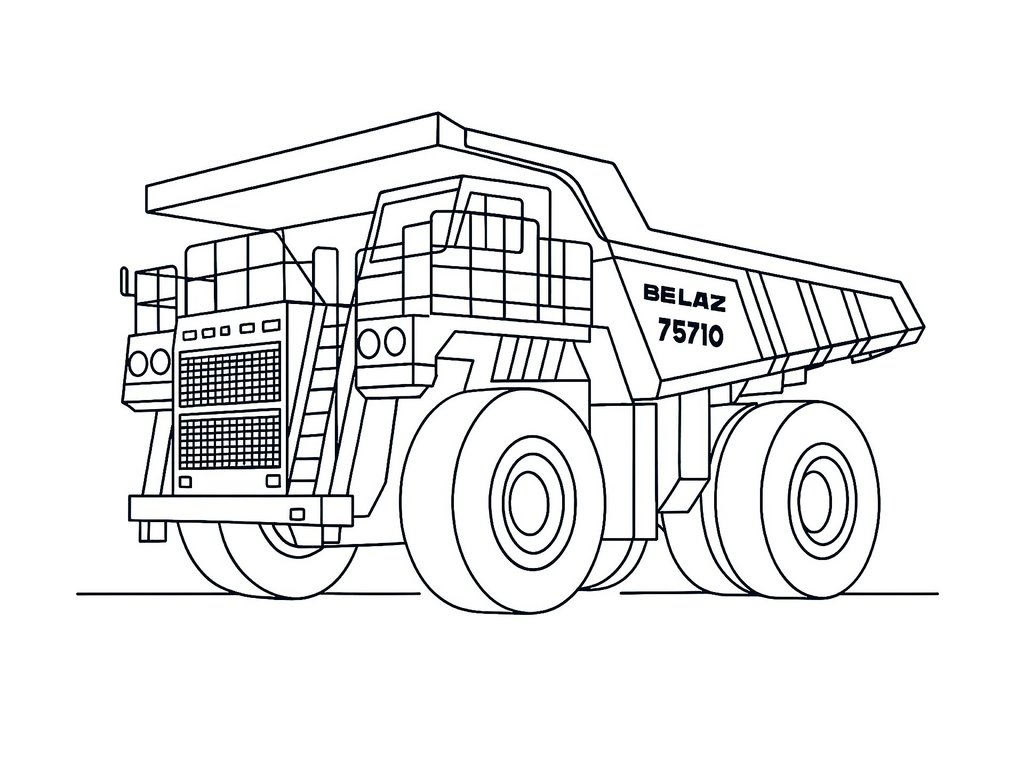 Ausmalbild Kipplaster BelAZ-75710