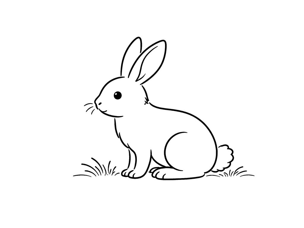 Ausmalbild Hase einfacher Hase