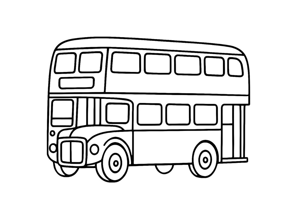 Ausmalbild Doppeldeckerbus