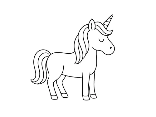 Thumbnail Ausmalbild Einhorn ohne Hintergrund