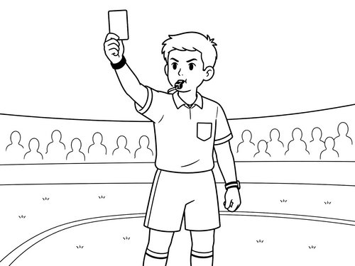 Thumbnail Ausmalbild Sport Fussball Schiedsrichter