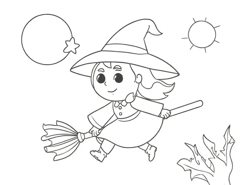 Thumbnail Cartoon Hexe Ausmalen