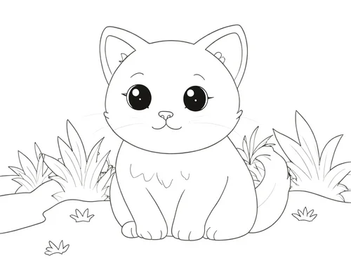 Thumbnail Ausmalbild Katze kostenlos