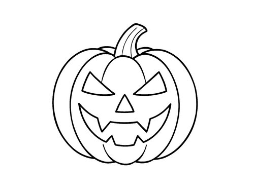Thumbnail Ausmalbild Halloween Kürbis