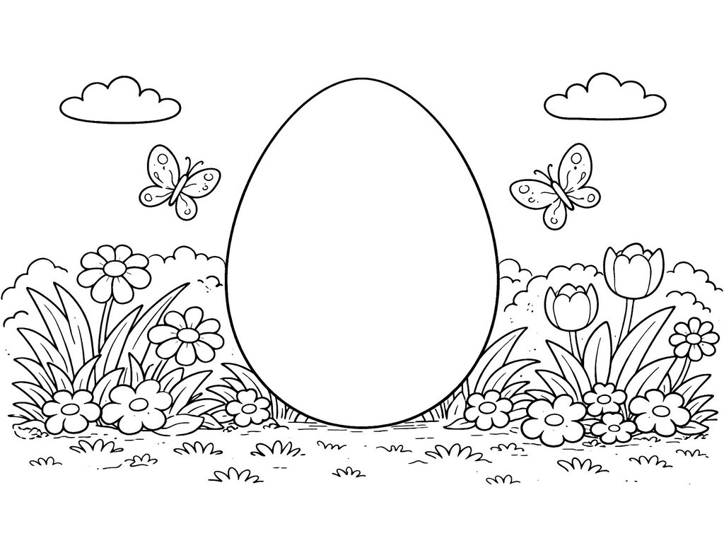 Ausmalbild Ostern Osterei zum Gestalten