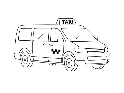 Thumbnail Ausmalbild Taxibus