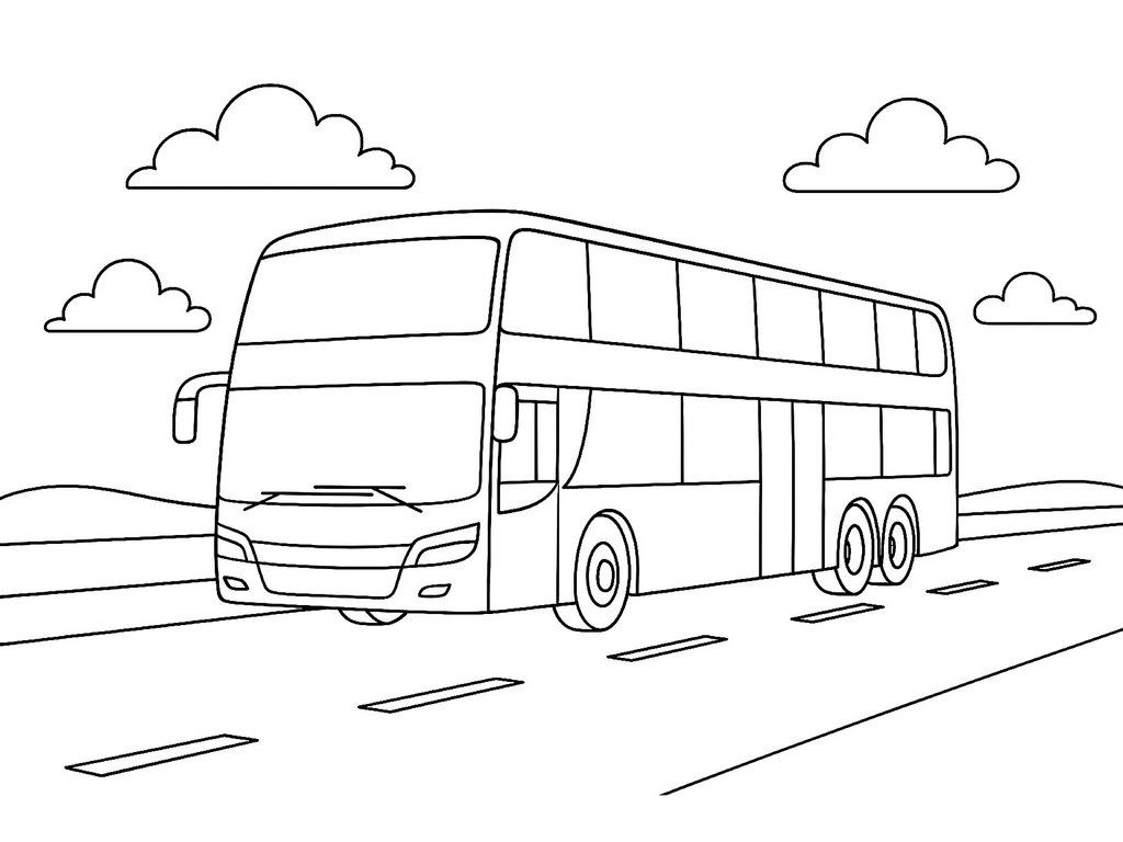 Ausmalbild Doppelstockbus