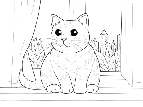 Thumbnail Ausmalbilder von Katzen