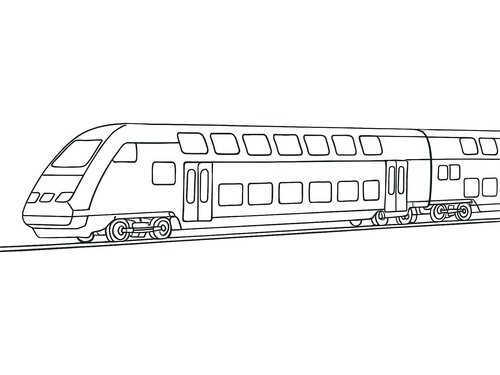 Thumbnail Ausmalbild Doppelstockzug