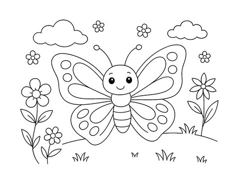 Thumbnail Ausmalbild Schmetterling