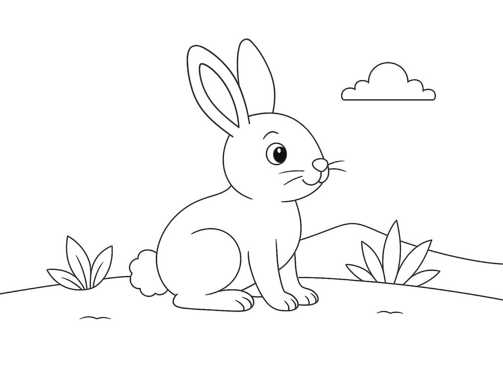 Ausmalbild Hase einfach