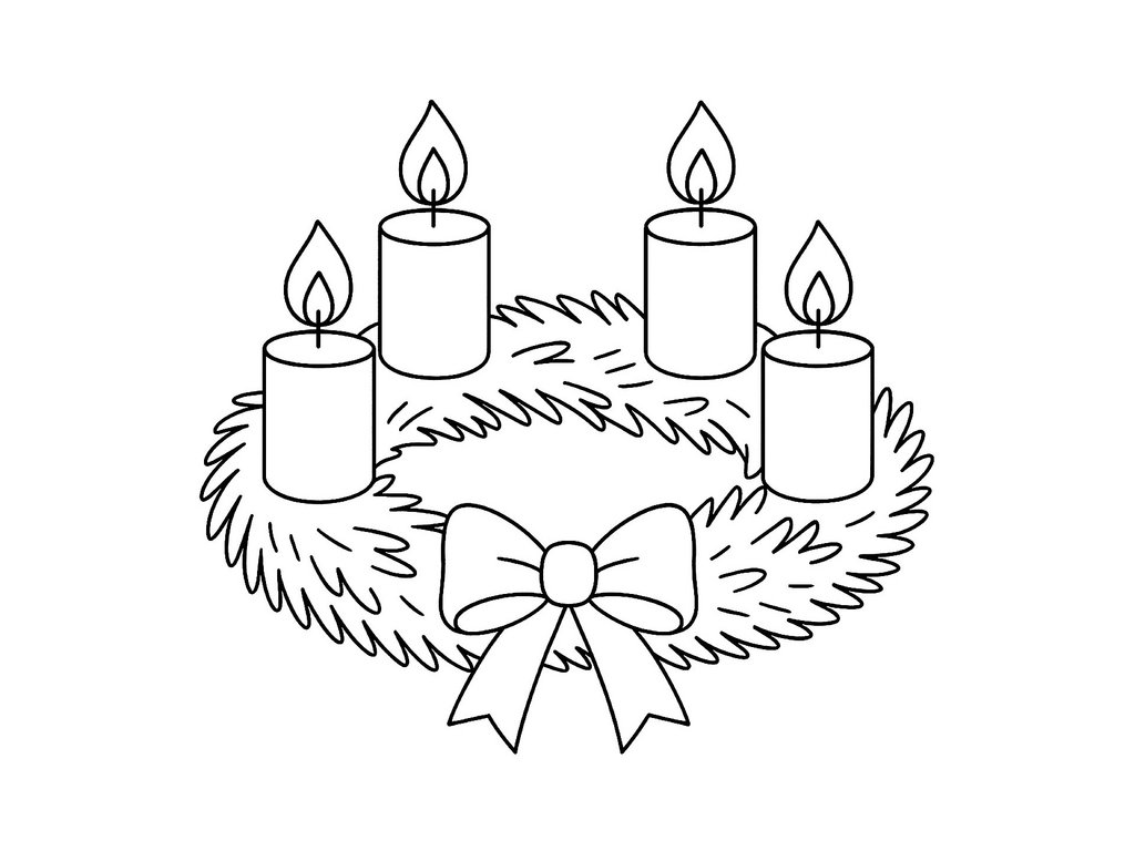 Ausmalbild Weihnachten Adventskranz
